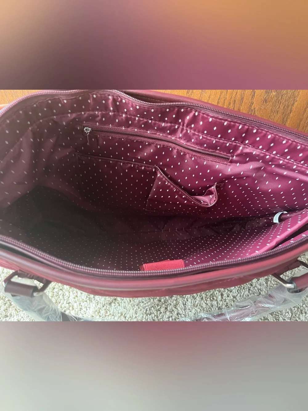 Vanessa Williams - Burgundy Quilted Laptop Tote